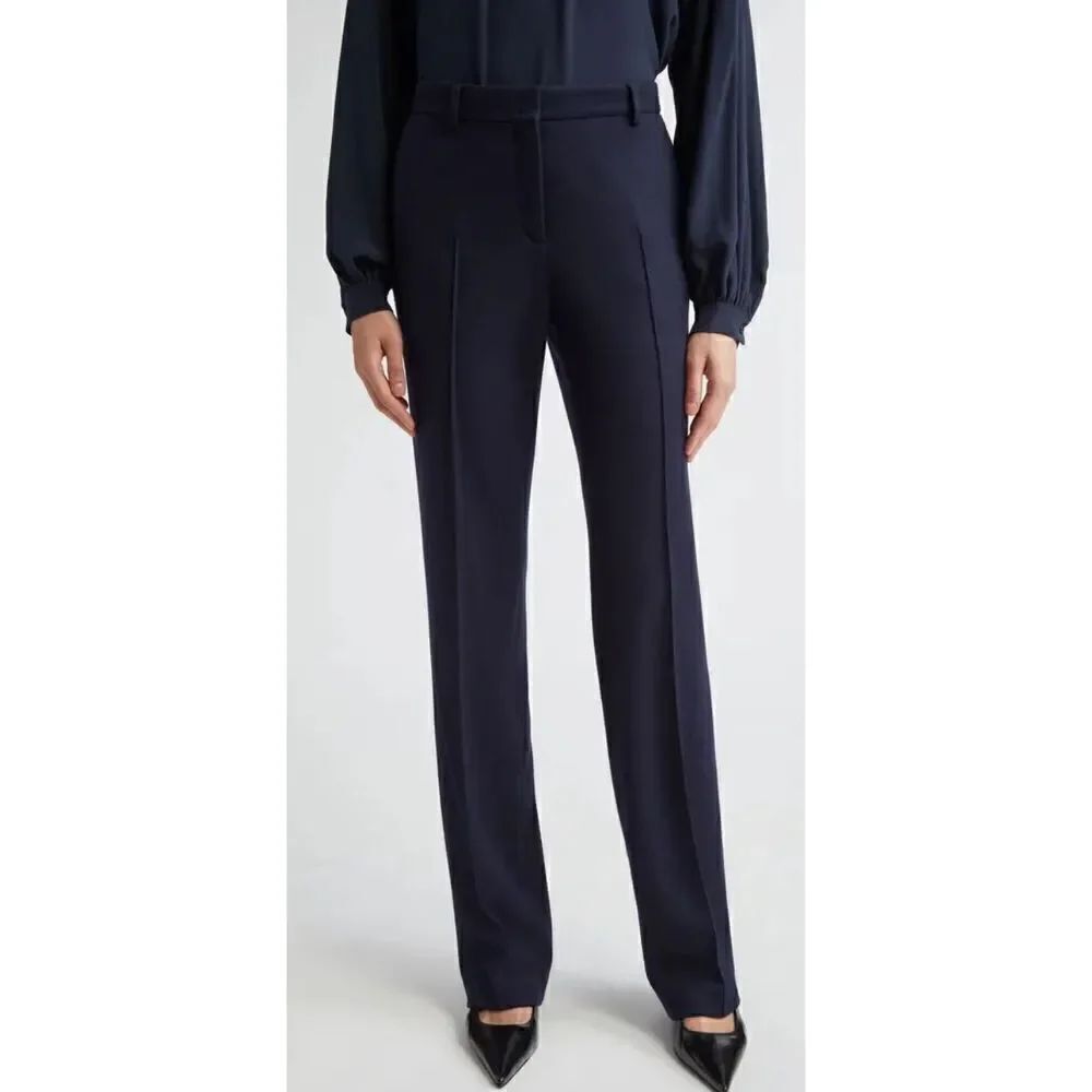 Akris Punto 100% Schurwolle Virgin Wool Belted Trousers NWOT Size US 6